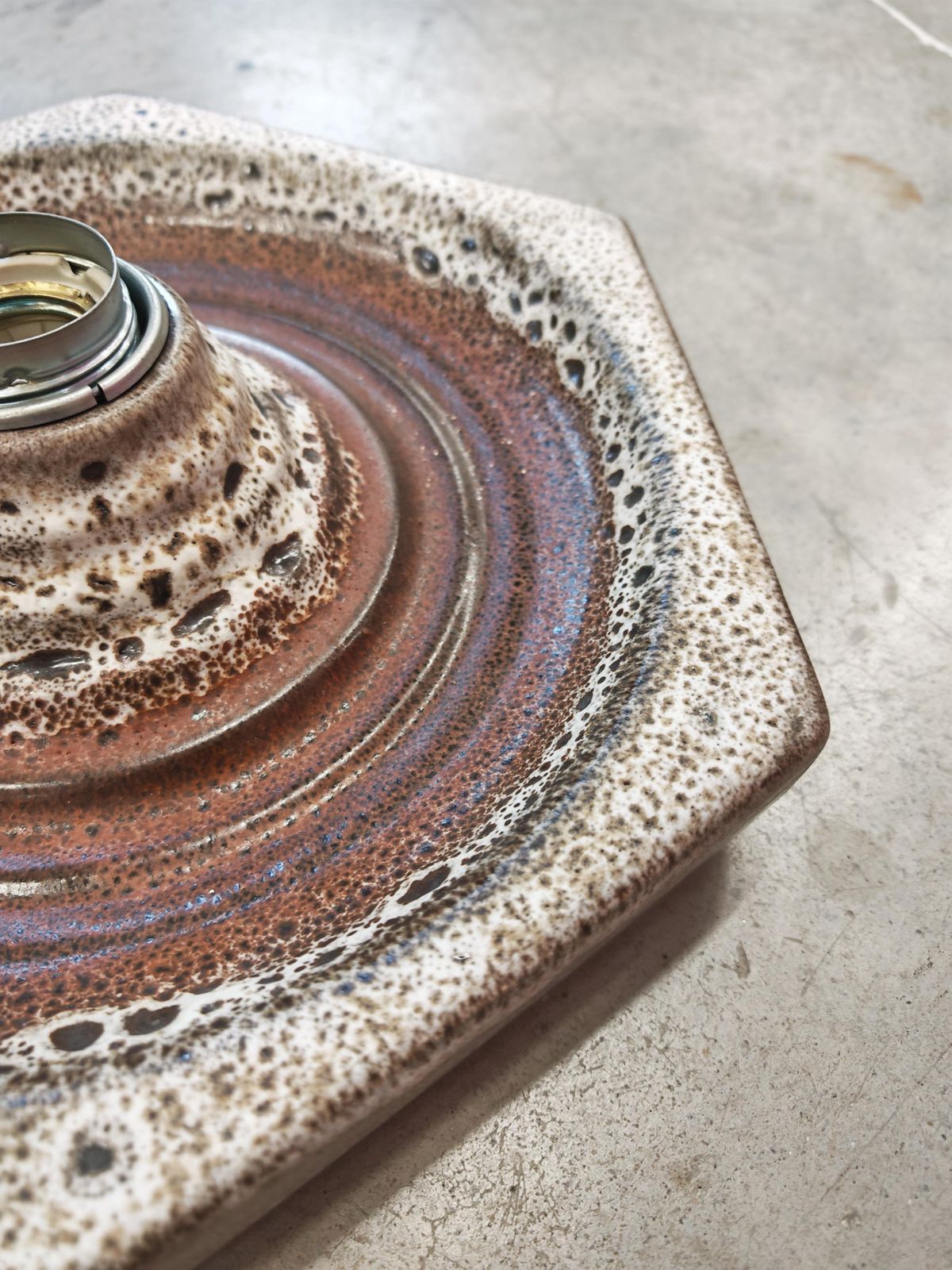 Paar Mid-Century Modern Hexagonale Fat Lava Wandlampen, West-Duitsland jaren 1970 photo buy