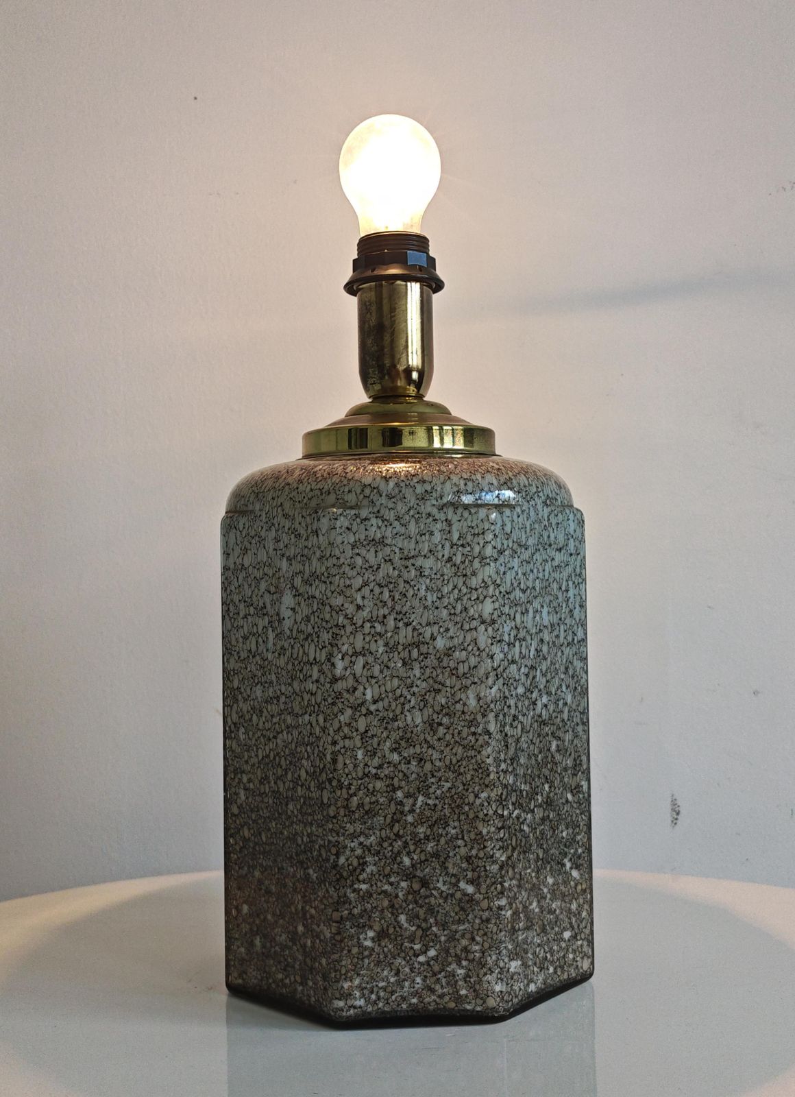 Murano Pulegoso Glazen Mid-Century Tafellamp, Italië, jaren 1970 photo vinterior