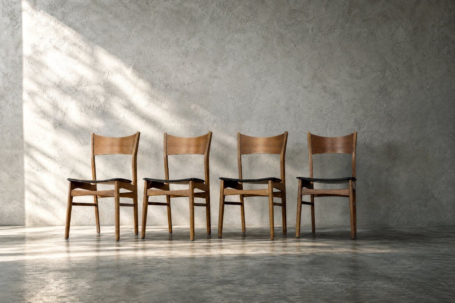 Chaises de salle à manger mid-century modern scandinaves en hêtre et teck, années 1960, lot de 4