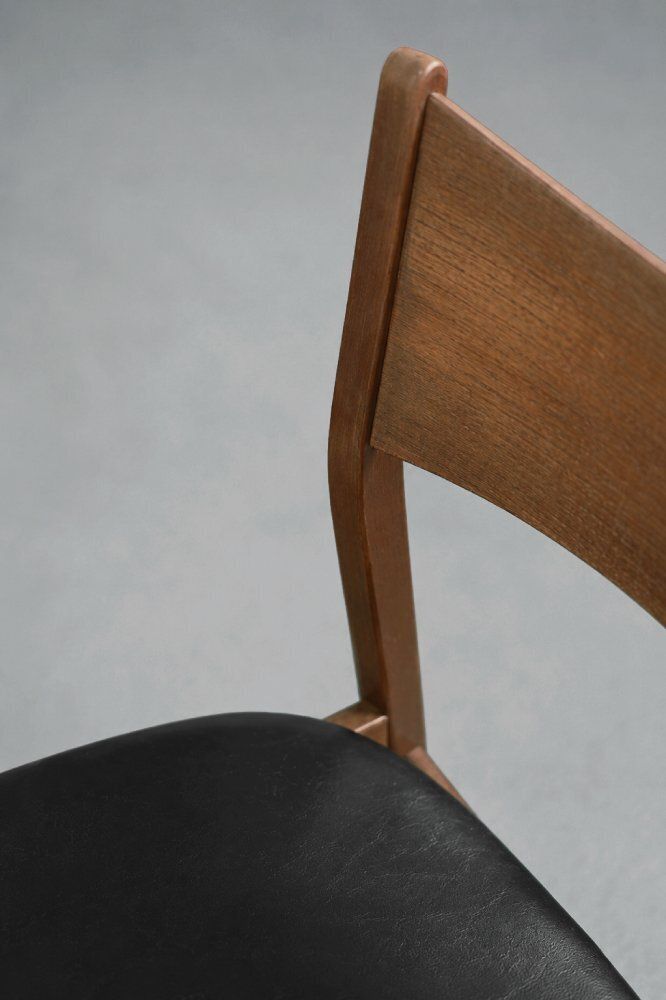 Mid-Century Scandinavisch Modern eetkamerstoelen in beuk en teak, jaren 1960, set van 4 photo Meubels