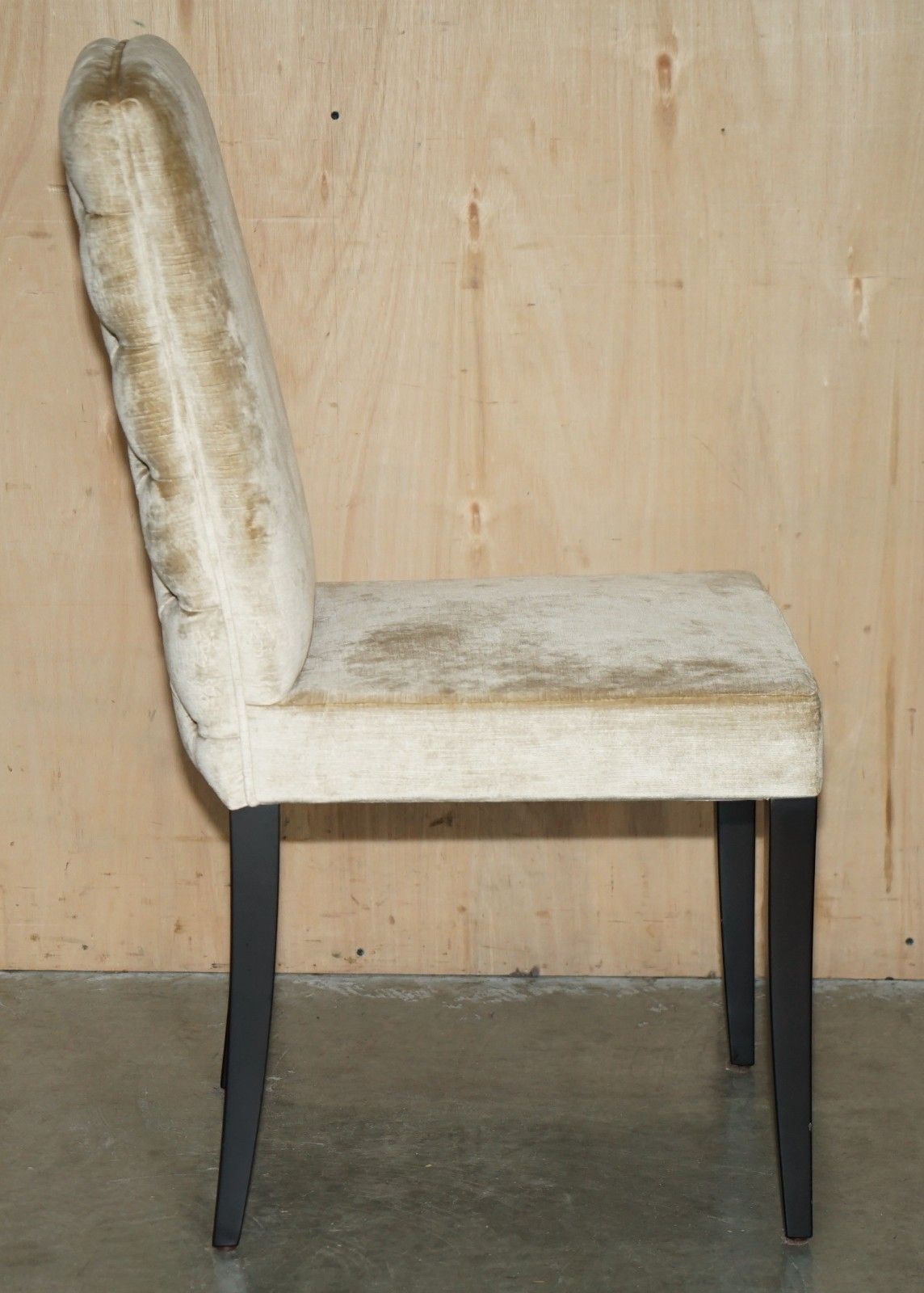 Four Lovely Fendi Chesterfield Tufted Velvet Upholstery Fendi Casa Dining Chairs photo vintage