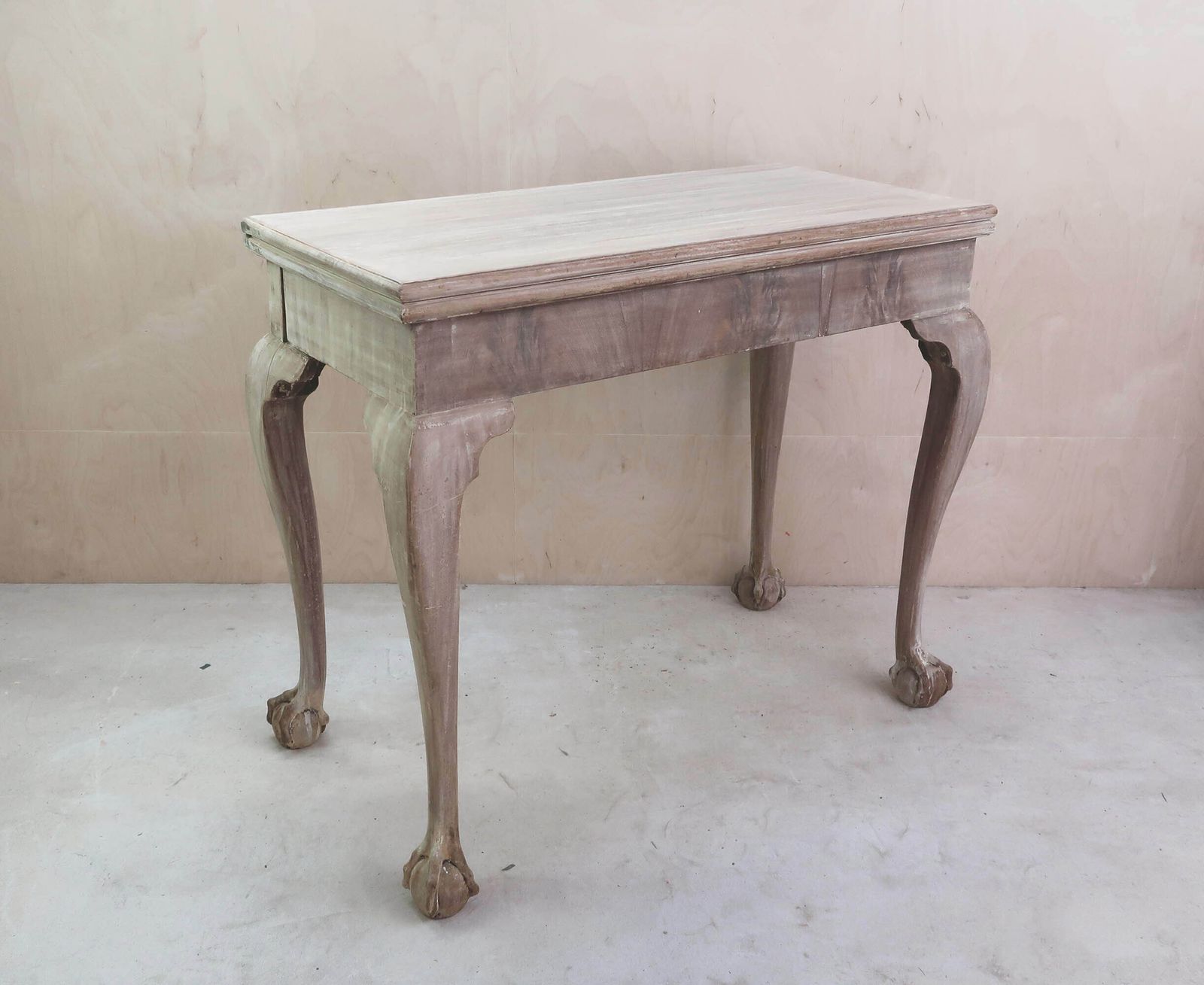 Small Antique Bleached Sidetable With Claw And Ball Feet. English C.1800 photo furniture