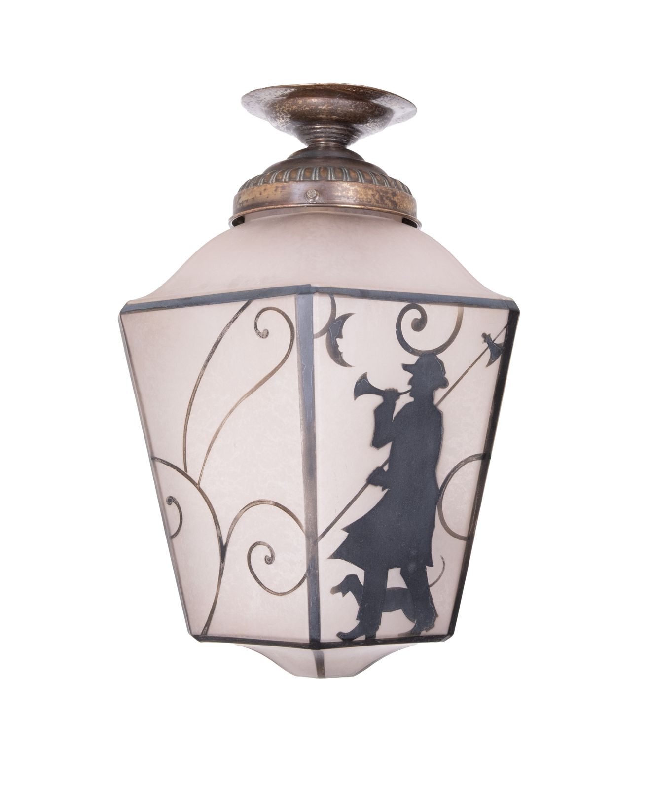 Art Deco Hexagon Hall Lamp Night Watcher 1920s Germany photo 550.0
