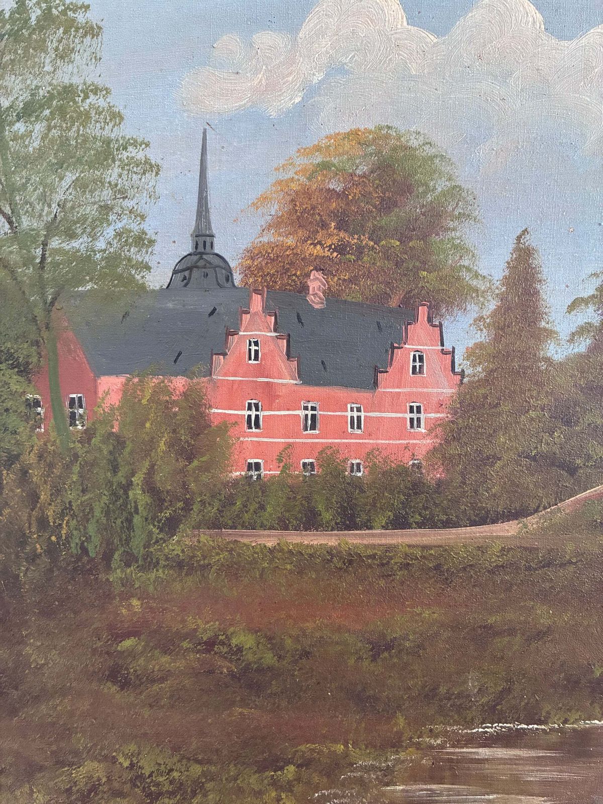 Vintage Original Landscape Oil Painting, Signed Countryside Art, C. 1930 photo buy