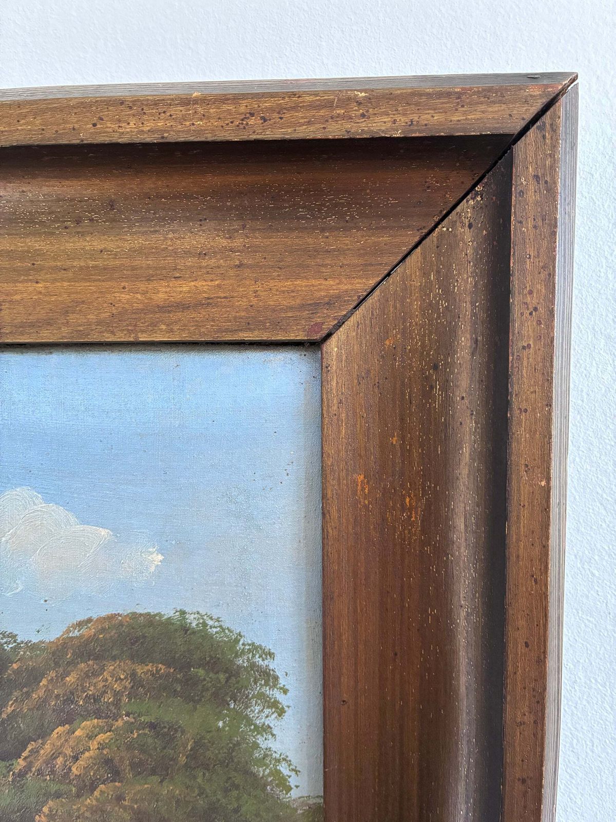 photo furniture Vintage landschapsschilderij, olieverf op doek, gesigneerd, ca. 1930