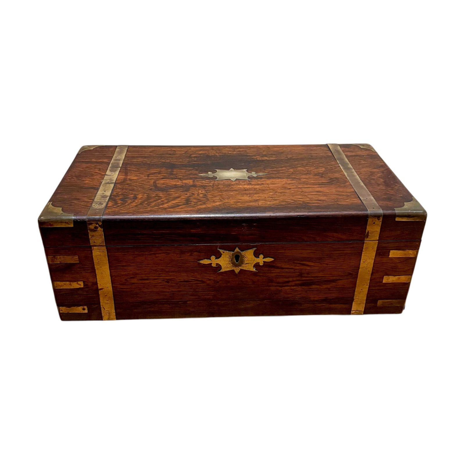 Rosewood Campaign Writing Slope With Working Key & Secret Drawers photo furniture