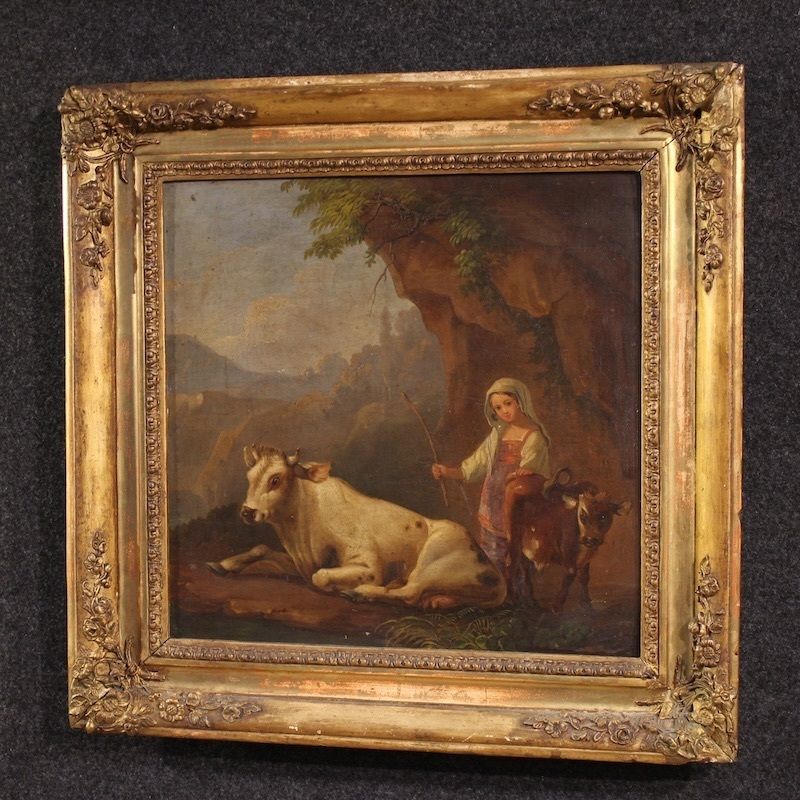 2500.0 Tableau d'époque XIXe siècle, paysage bucolique photo