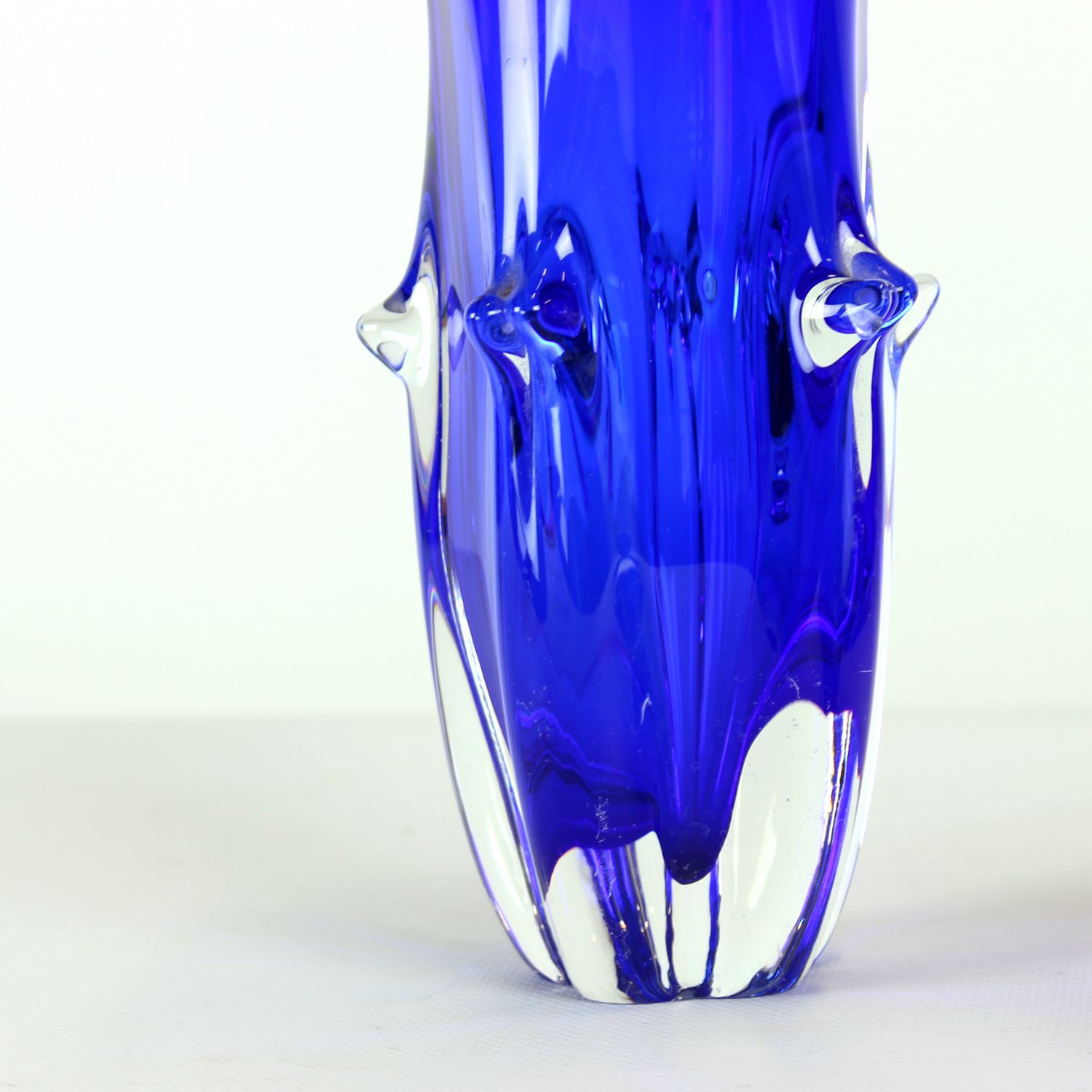 Kobaltblauw kunstglas set van Jaroslav Taraba voor Lednické Rovne, Tsjecho-Slowakije, ca. jaren 1960 photo vintage
