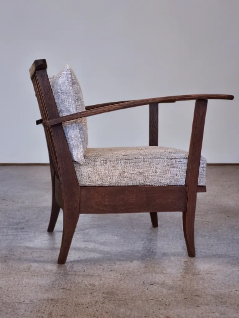 photo for sale Fauteuils mid-century tchèques en chêne, années 1950, lot de 2