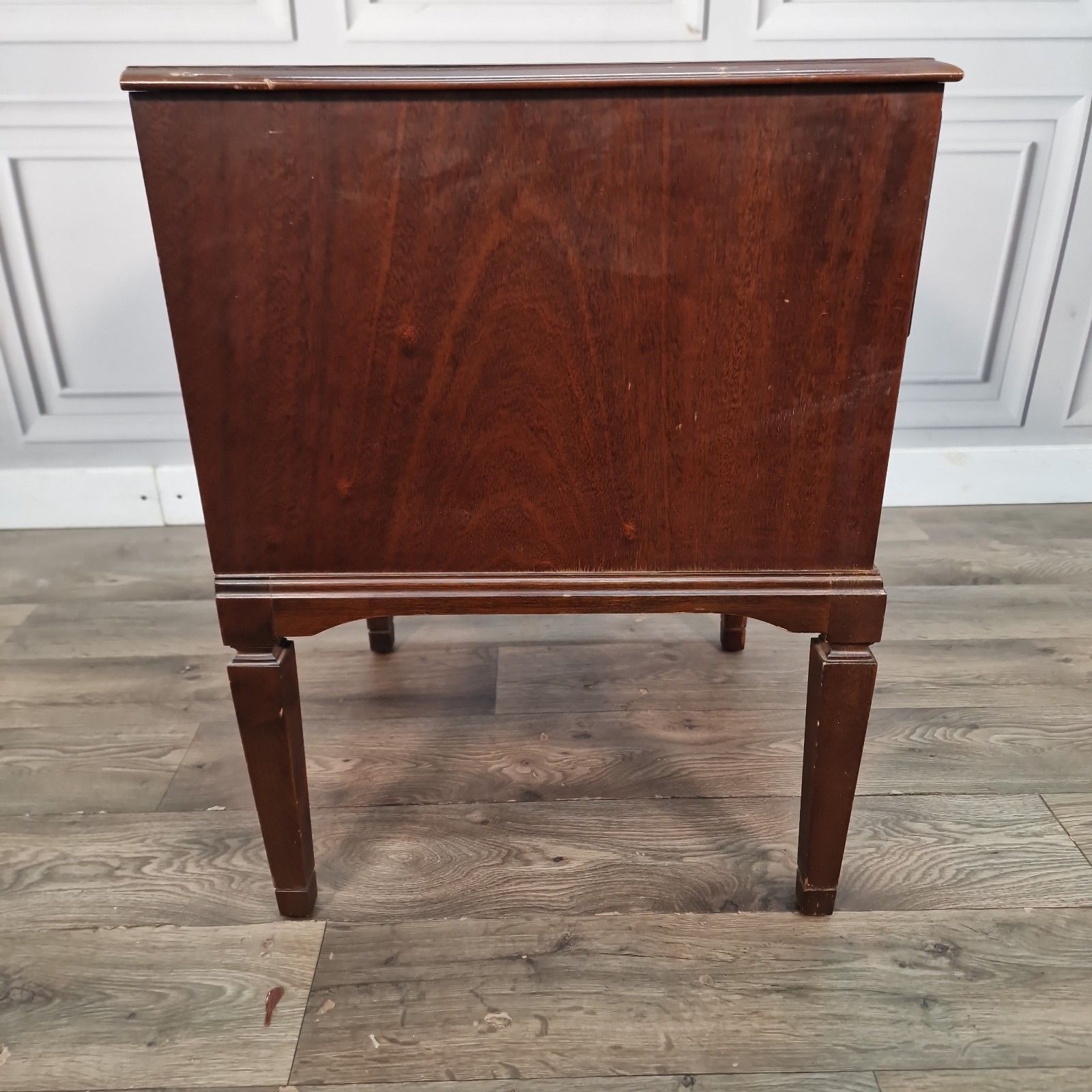 photo buy Vintage Mahogany Bedside Cabinet Table Two Drawer Chest Georgian Revival