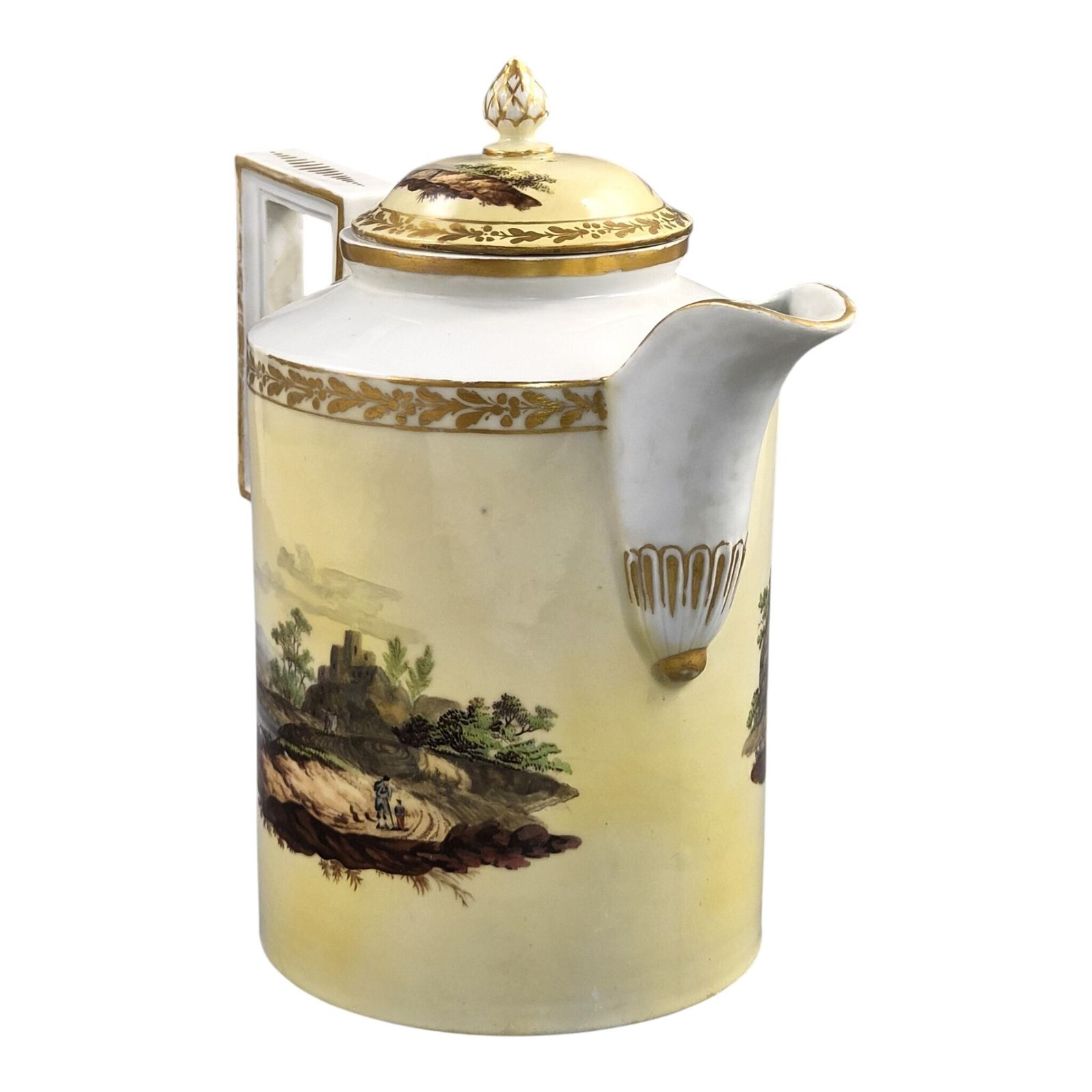 Limbach Thuringia Porseleinen Koffiepot met Landschappen, ca. 1780 1790 photo 500.0