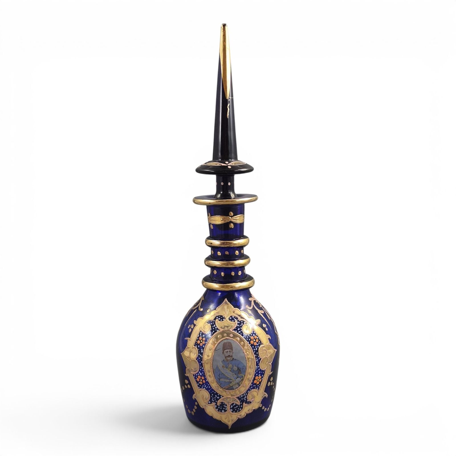 Moser Style Bohemian Cobalt Glass Decanter For The Qajar Market, C.1870 1890