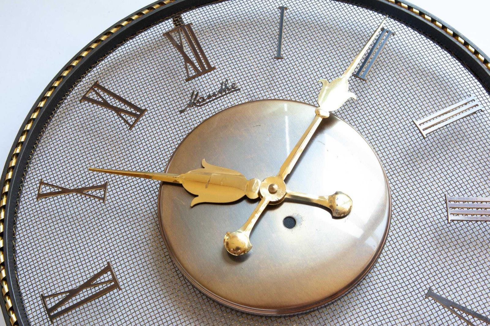 Mauthe art deco wandklok – mid-century modernisme, Bauhaus-stijl, Duitsland, Junghans, jaren 1940, XL photo 484.0