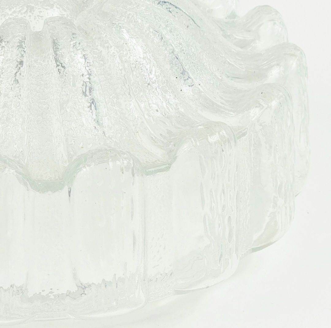 Large Mid Century Flower Shaped Glass & Chrome Ceiling Light From Limburg, Germany, 1970s photo vinterior