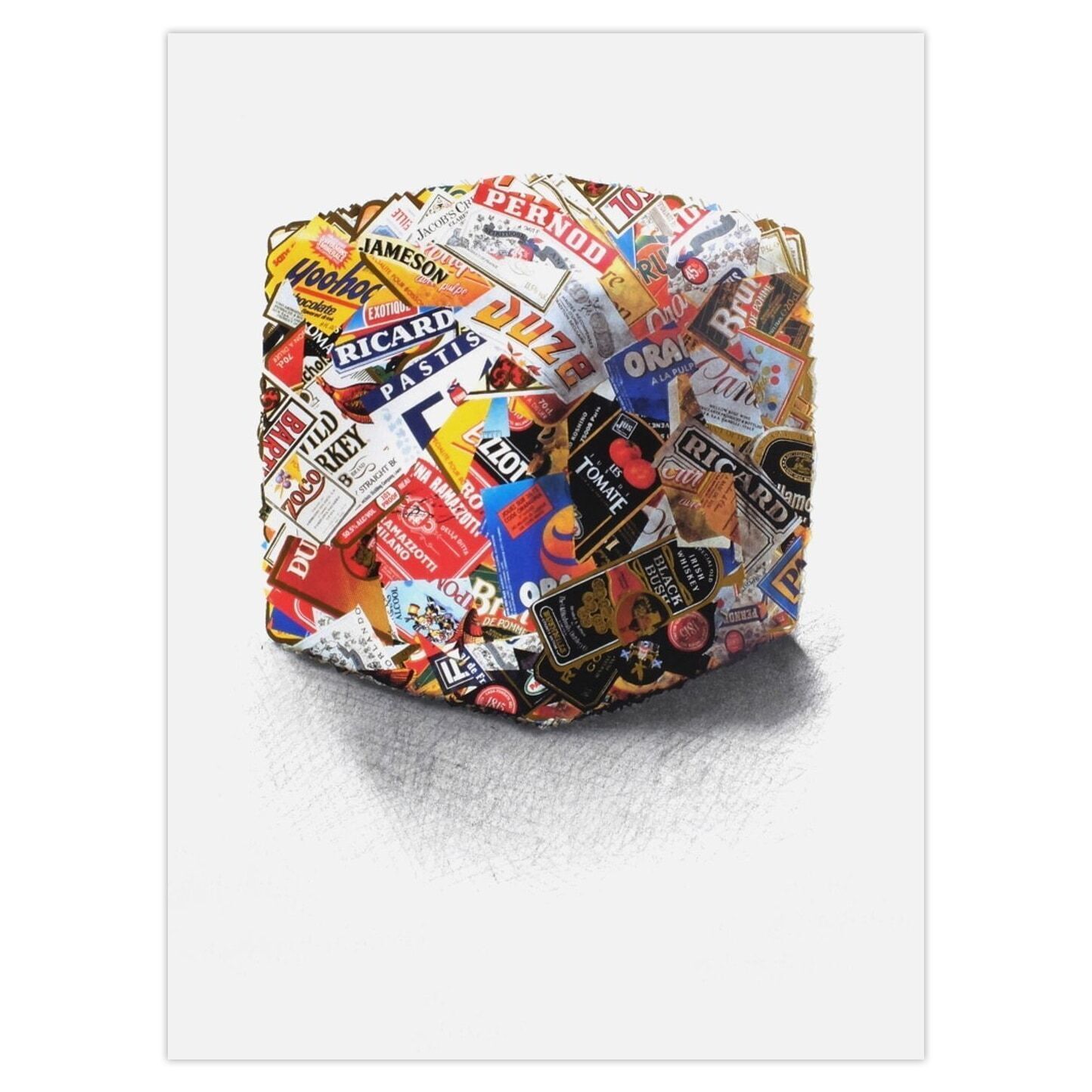 (César Baldaccini) César Screenprint Compression D'étiquettes