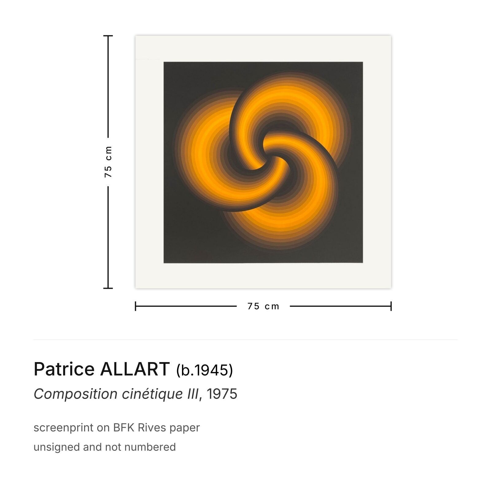 Patrice Allart Screenprint Composition Cinétique III 1975 photo furniture