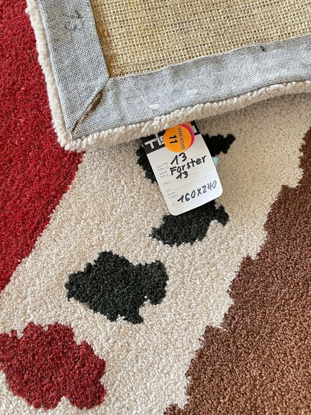 Tisca Forster Hand Tufted Wool Rug – Tapestry, 1980s France photo vinterior