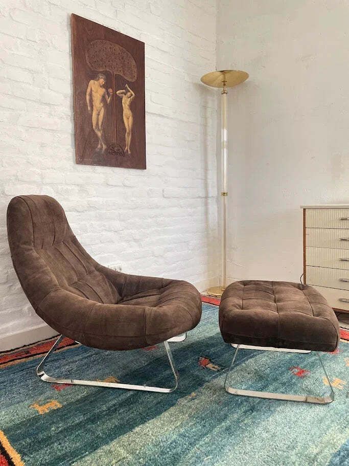 Earth Chair en Ottoman van Percival Lafer, jaren 1970, Brazilië photo for sale