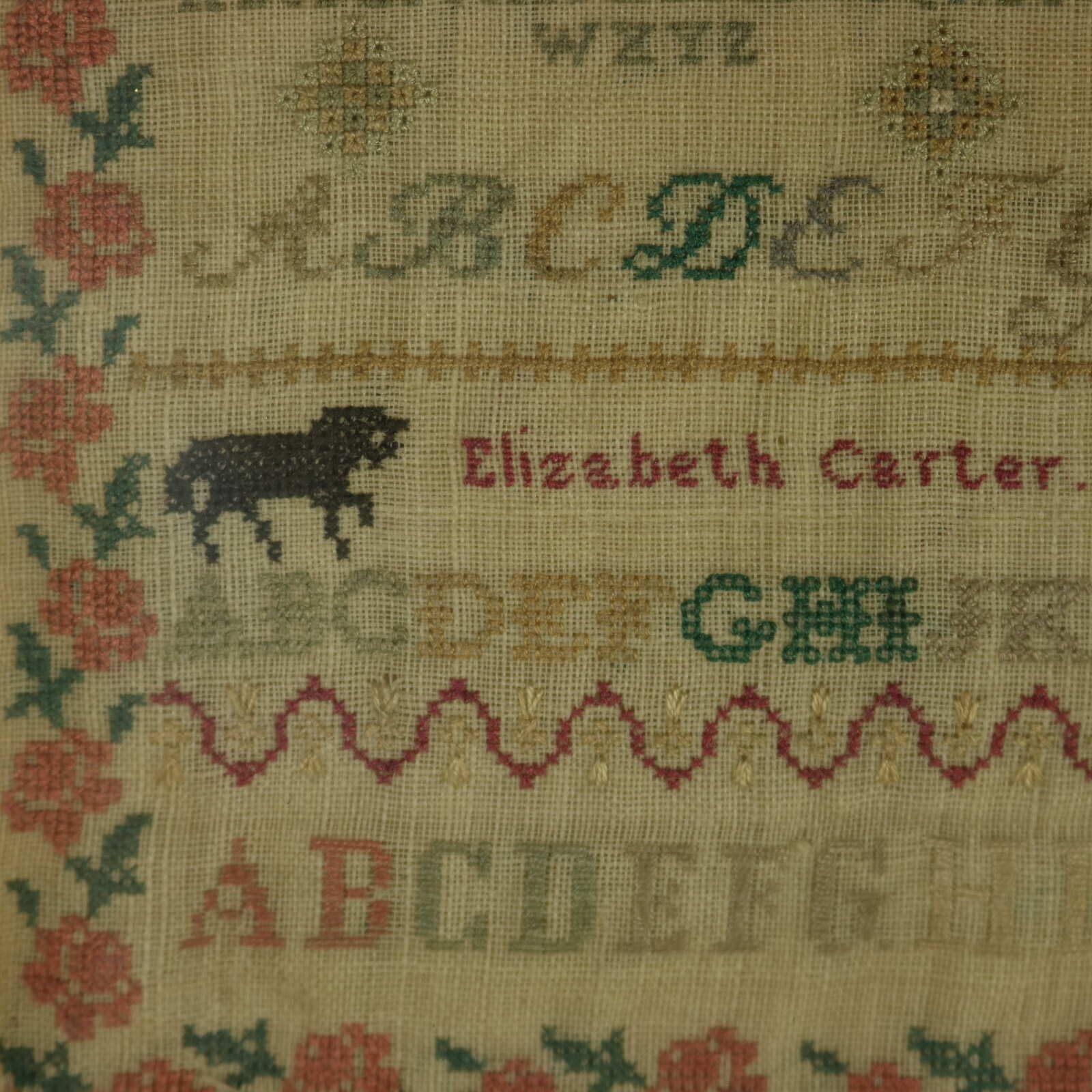 Antique Sampler, C.1850, By Elizabeth Carter, Sussex photo buy