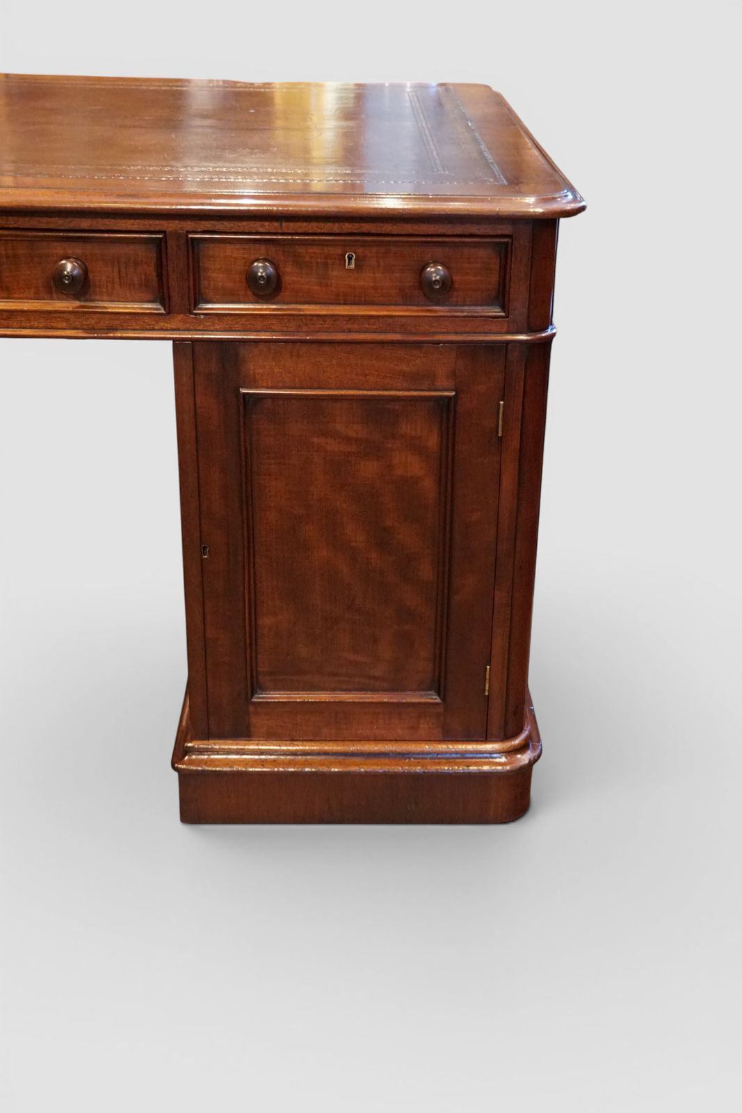 Rare Small Victorian Mahogany Partners Desk With Cupboards & Drawers photo Furniture