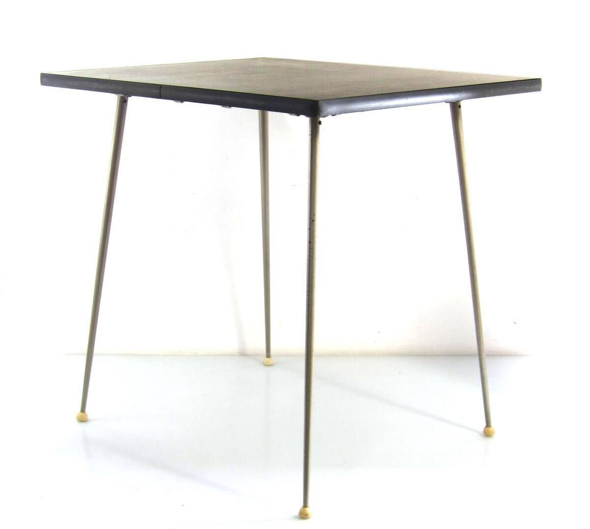 1960s Modernist Side Table In Charcoal Grey Formica photo for sale
