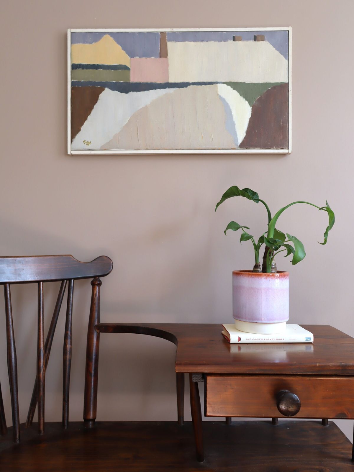 Pastel nederzetting in olieverf op doek photo furniture
