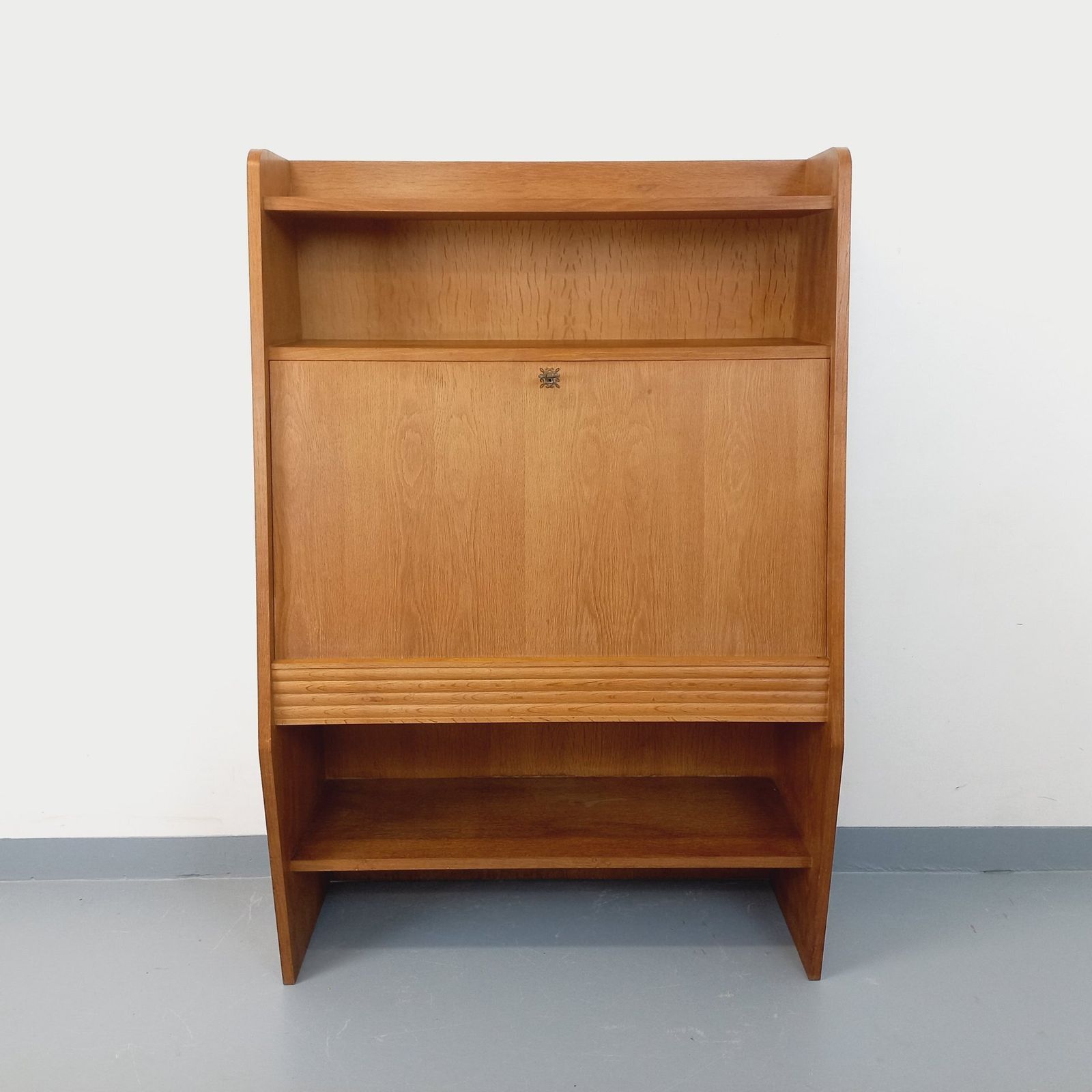 Brutalist Oak Secretary, 1960s photo furniture
