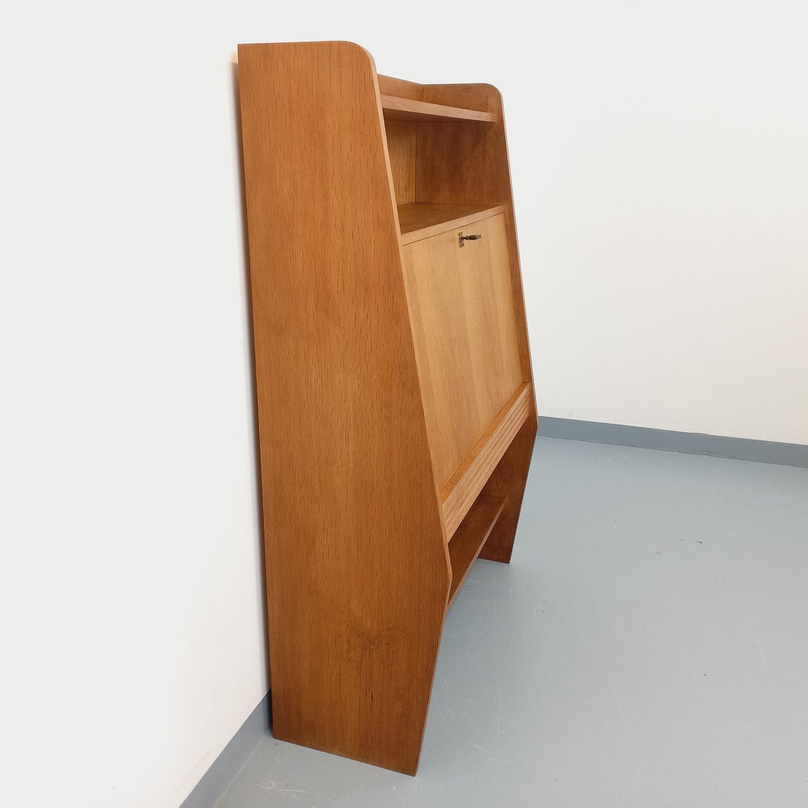 Brutalist Oak Secretary, 1960s photo for sale