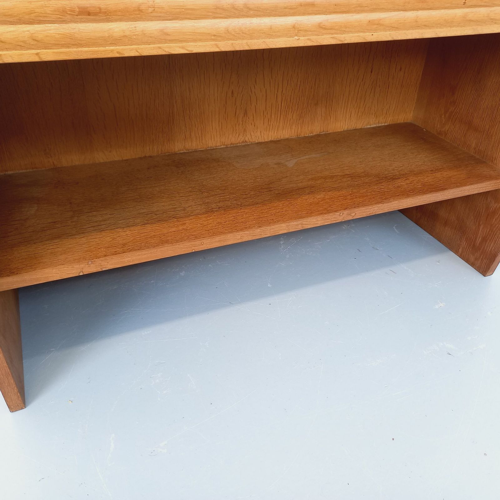 Brutalist Oak Secretary, 1960s photo vintage