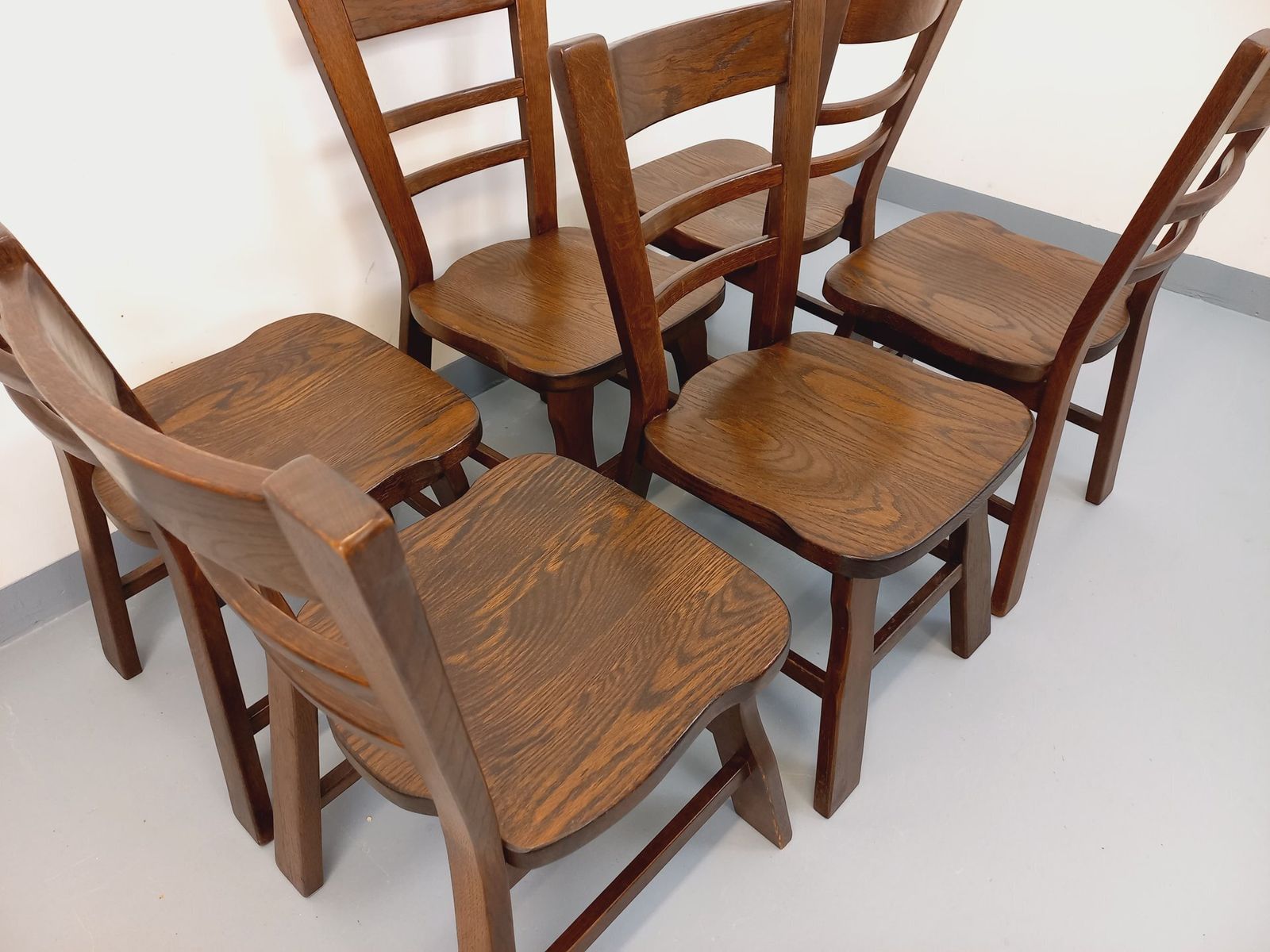 6 Brutalist Eiken Stoelen, jaren 1950 photo buy