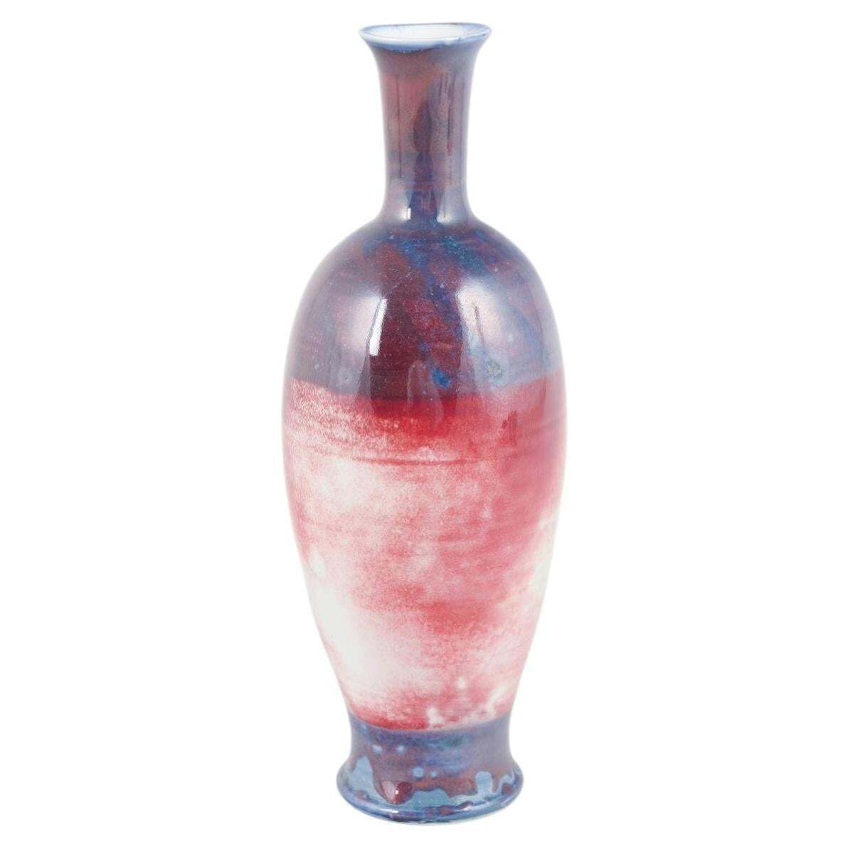 Rörstrand, Suède. Vase en porcelaine unique à couverte d'essai, 1985.