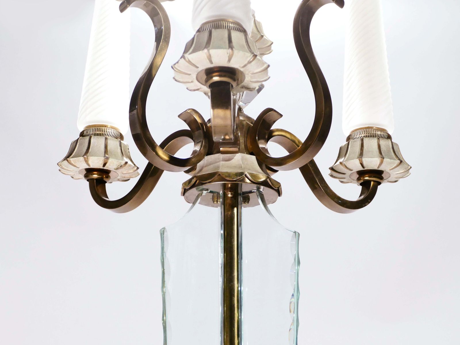 Lampadaire Ernest Sabino en bronze et cristal de Sèvres, années 1930 photo 9738.0