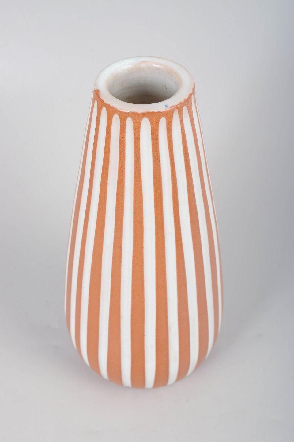 Vase balustre élancé Ingrid Atterberg pour Upsala Ekeby, à rayures. photo furniture