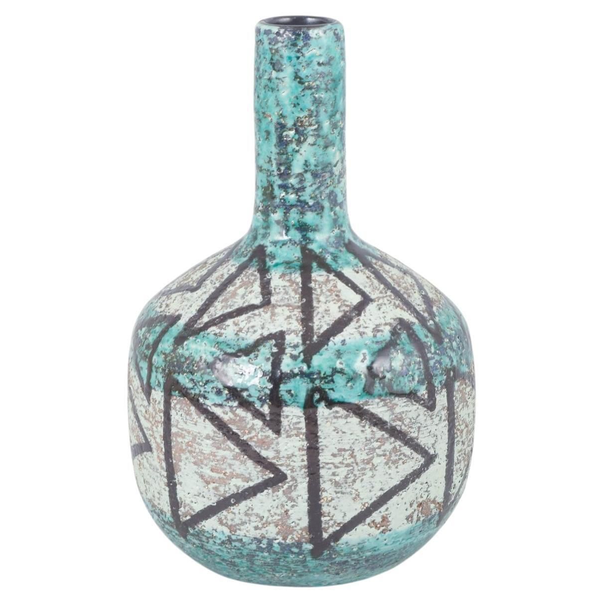Vase en céramique Ingrid Atterberg pour Upsala Ekeby, motif abstrait, années 1960