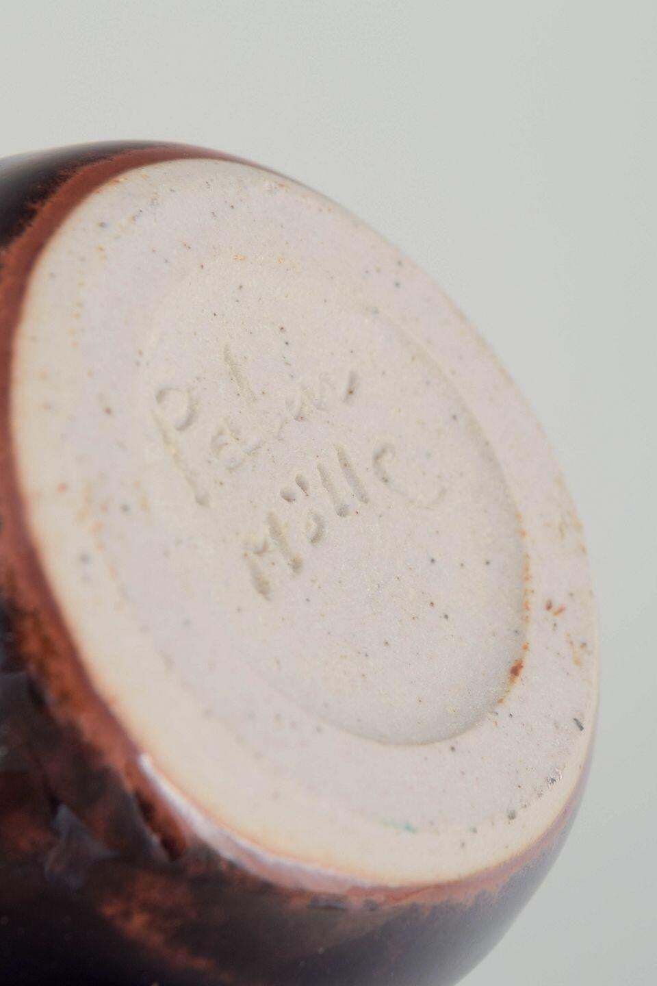 Rolf Palm, Mölle. Miniatuurvaas in steengoed met donker glanzend glazuur. Jaren 1980 photo Woonaccessoires