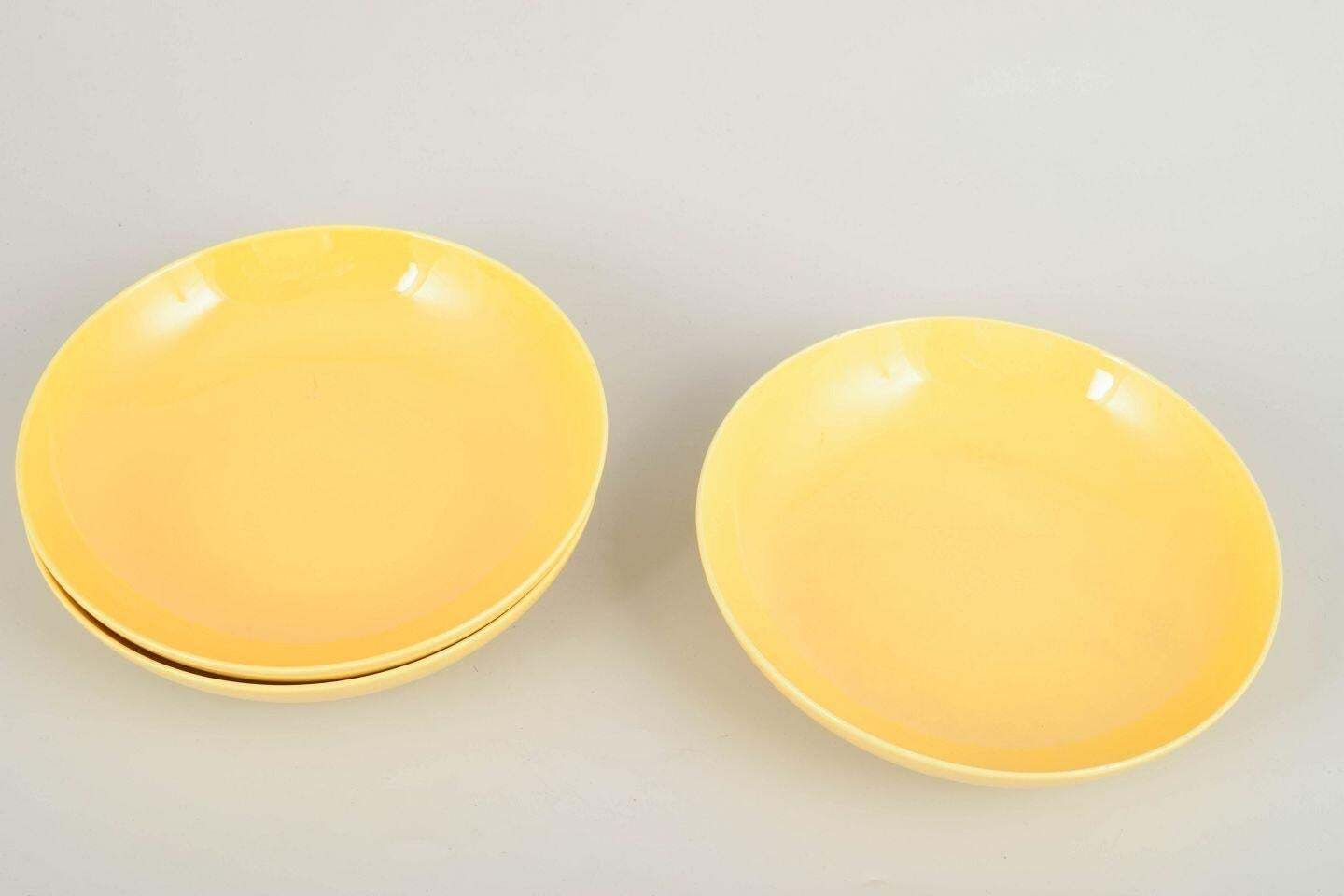 Aluminia. Set Of Three Large Deep Faience Plates. "Confetti" Series, Mid 20th C. photo furniture