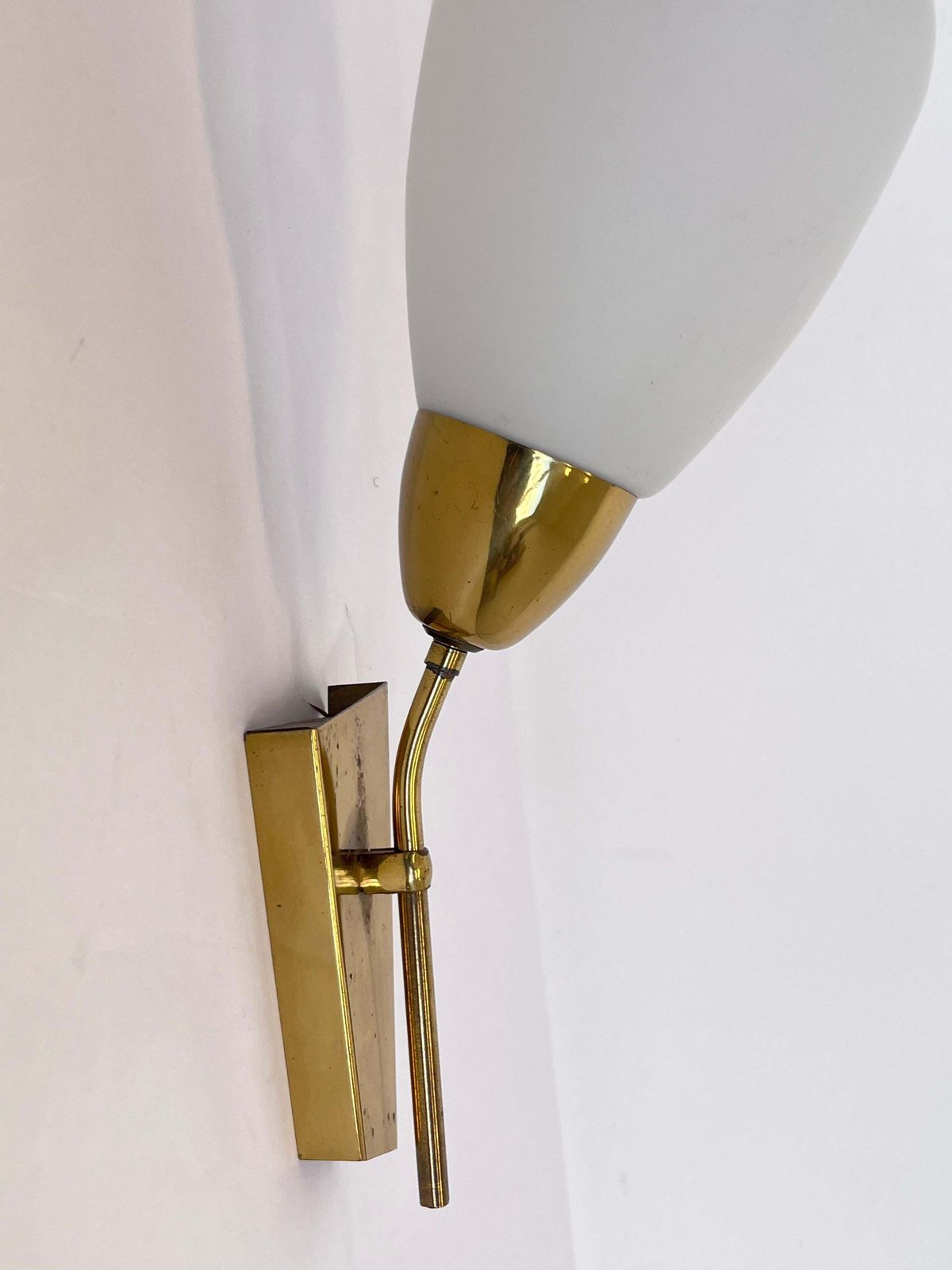 Mid Century Brass And Glass Wall Light/Lamp By Kamenicky Senov   Around 1970s photo vinterior