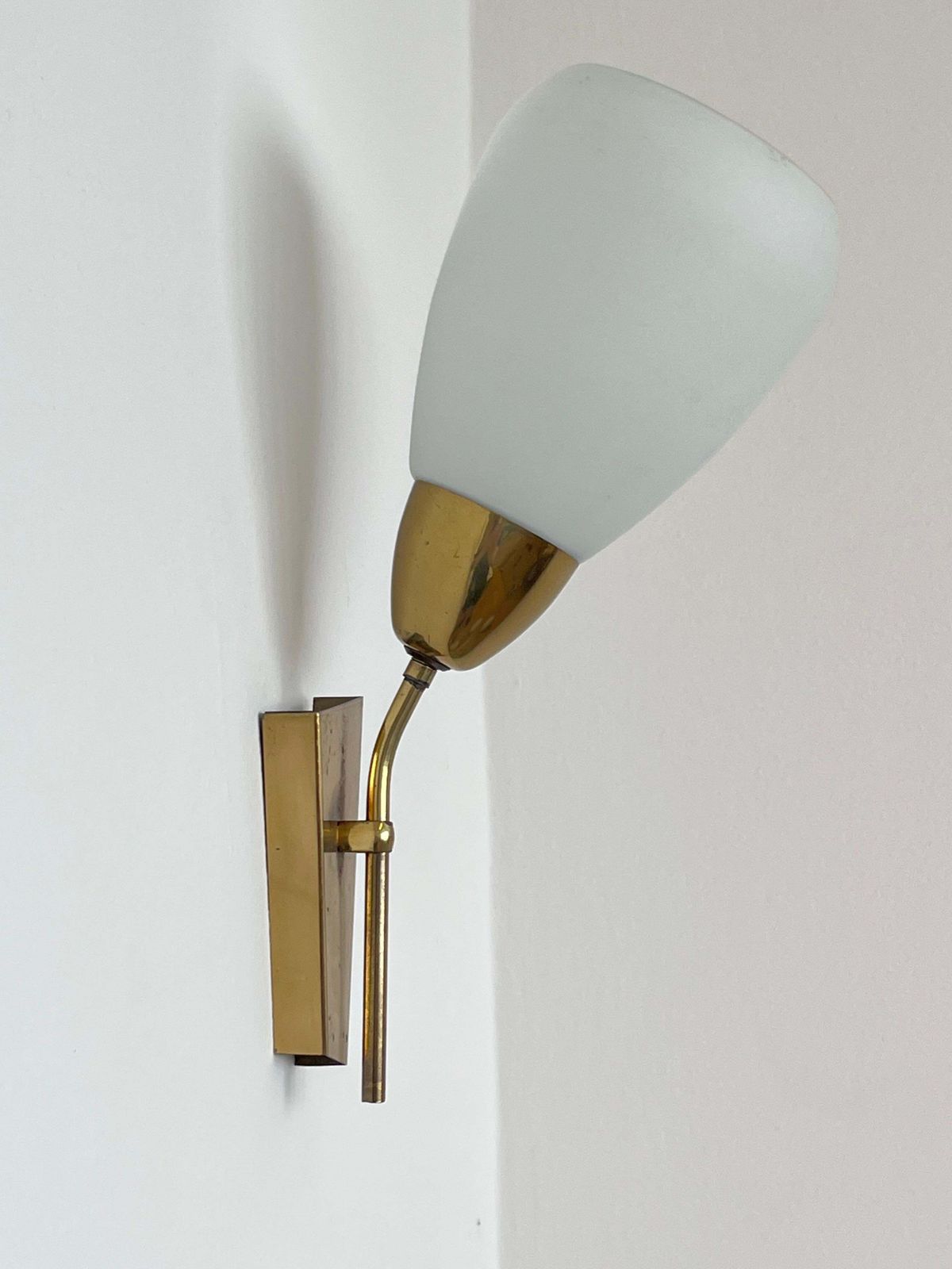Mid Century Brass And Glass Wall Light/Lamp By Kamenicky Senov   Around 1970s photo vintage