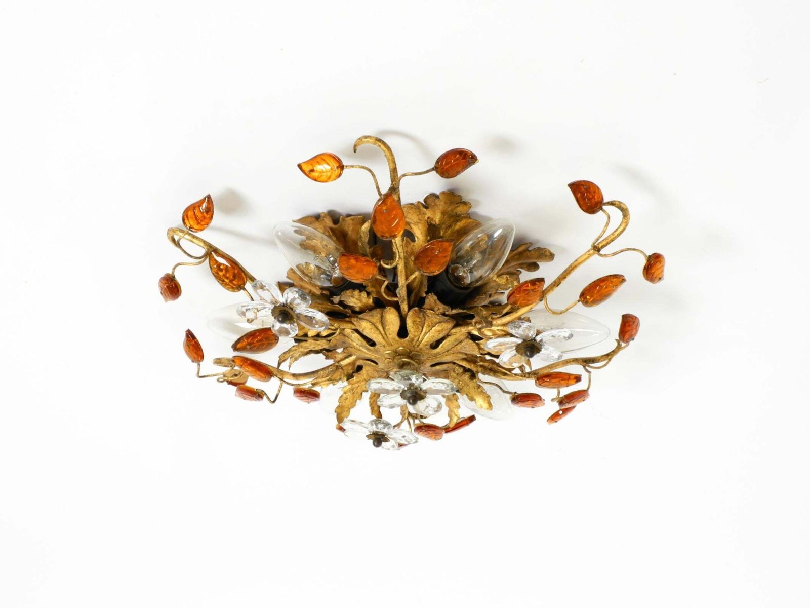 Very Beautiful 1960s Gold Plated Ceiling Or Wall Lamp By Banci Firenze, Italy photo for sale