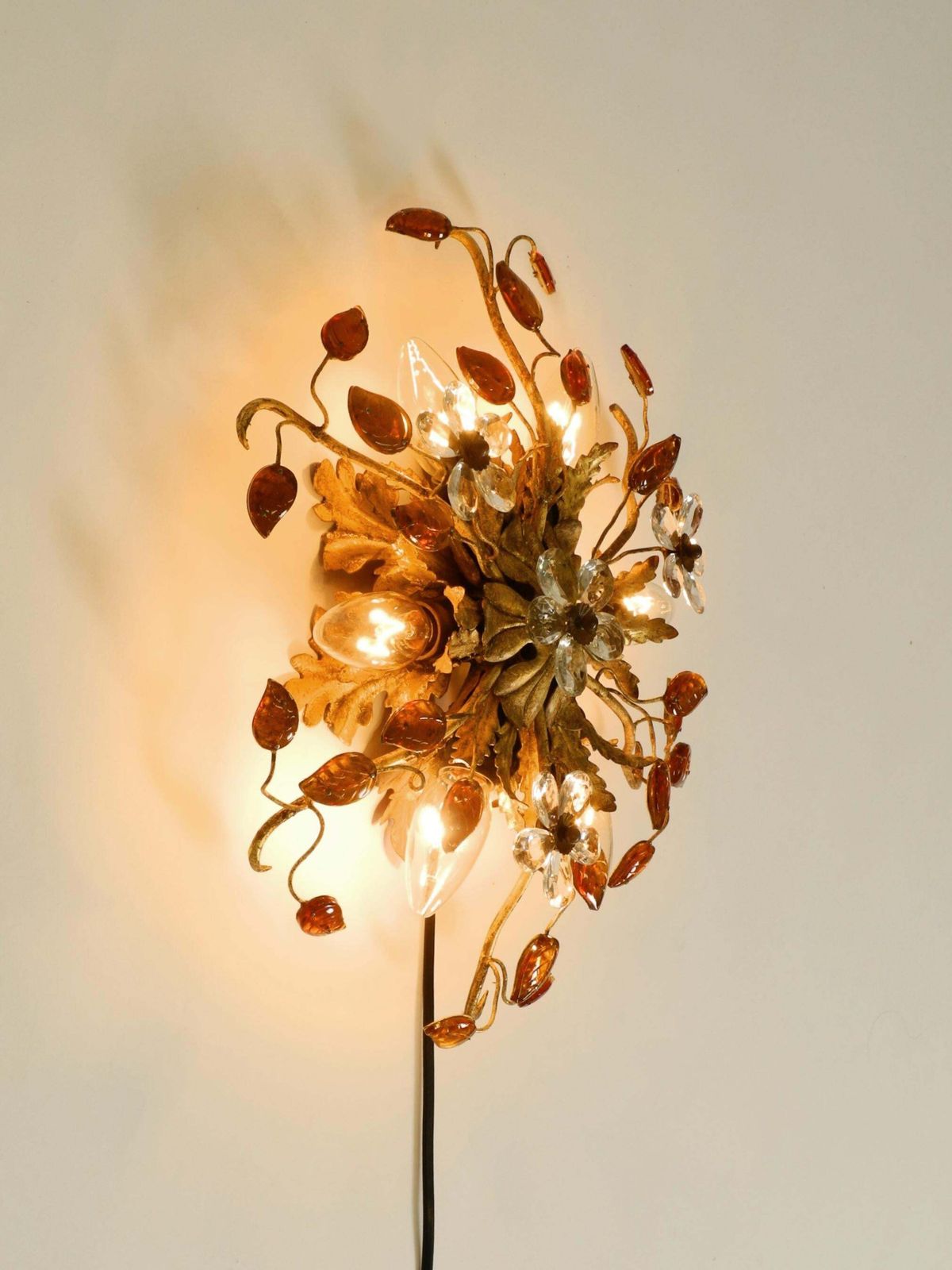 Very Beautiful 1960s Gold Plated Ceiling Or Wall Lamp By Banci Firenze, Italy photo vinterior