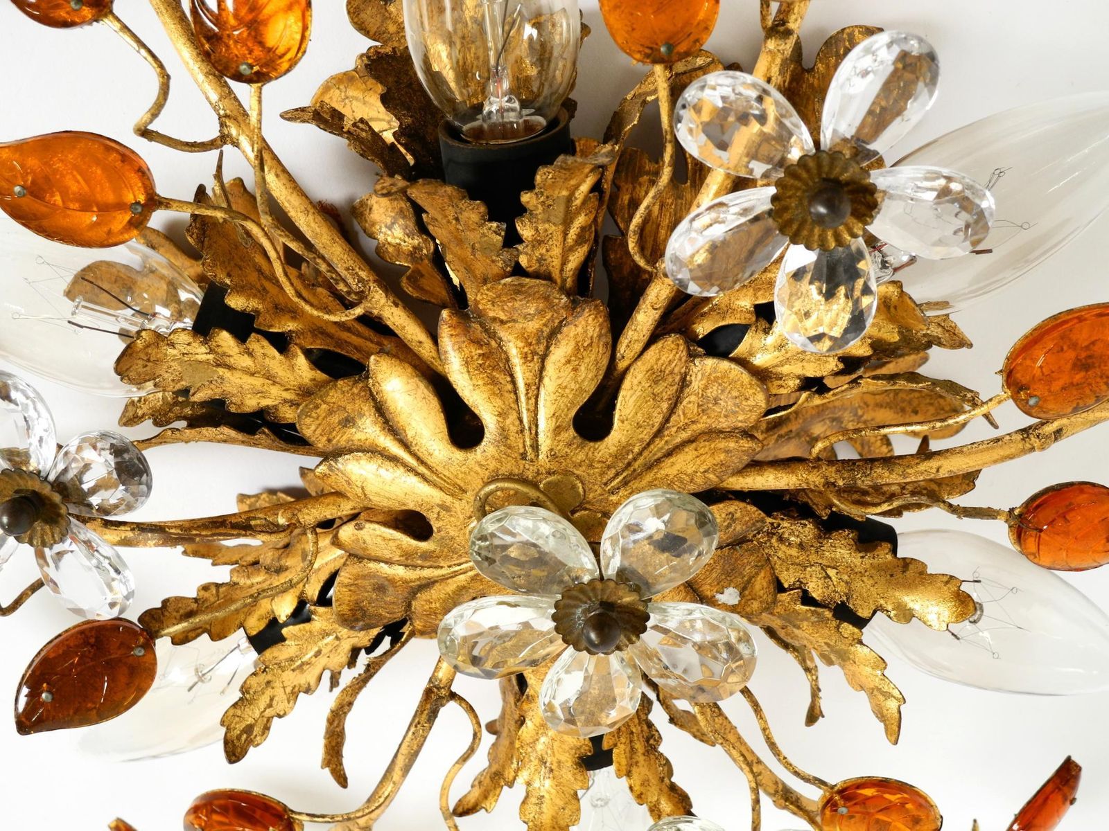 photo for sale Very Beautiful 1960s Gold Plated Ceiling Or Wall Lamp By Banci Firenze, Italy