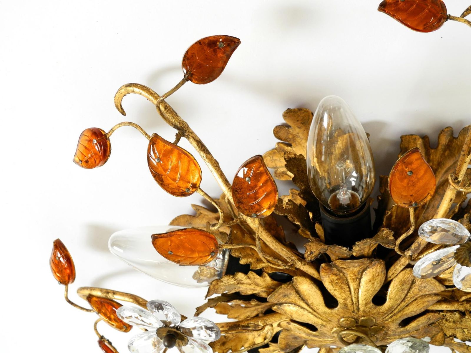 photo vinterior Very Beautiful 1960s Gold Plated Ceiling Or Wall Lamp By Banci Firenze, Italy
