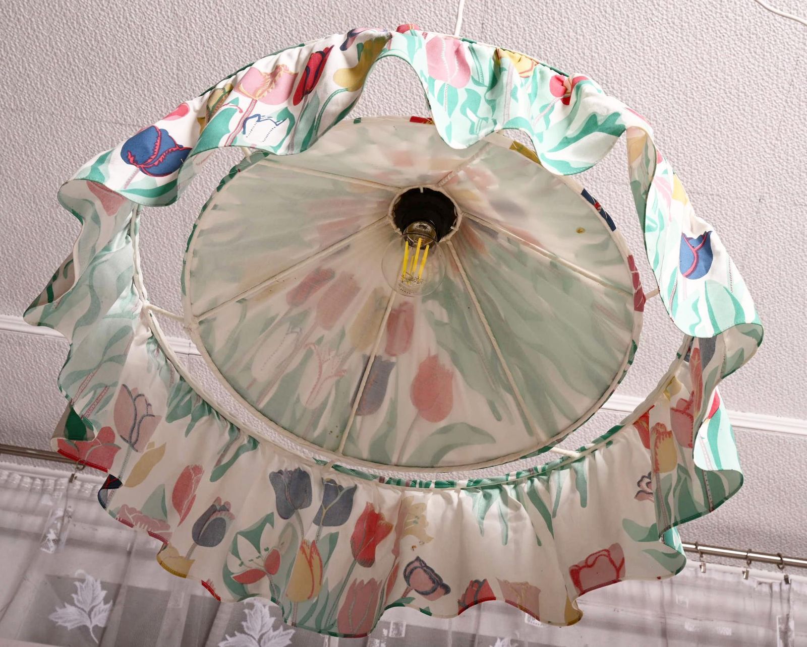 photo vintage Tulip Fabric Hanglamp, Ontworpen Door Josef Frank Voor Svenskt Tenn