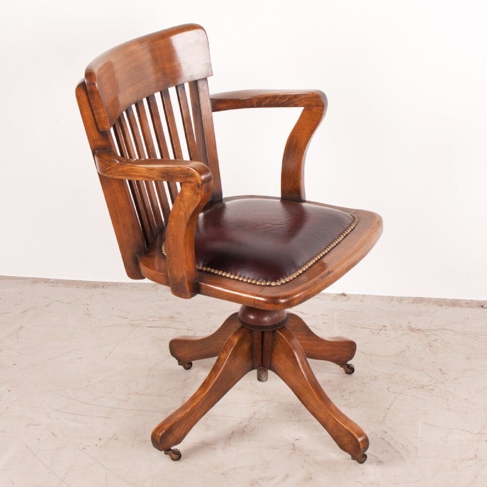 Revolving Height Adjustable Beech Office Desk Chair photo Furniture