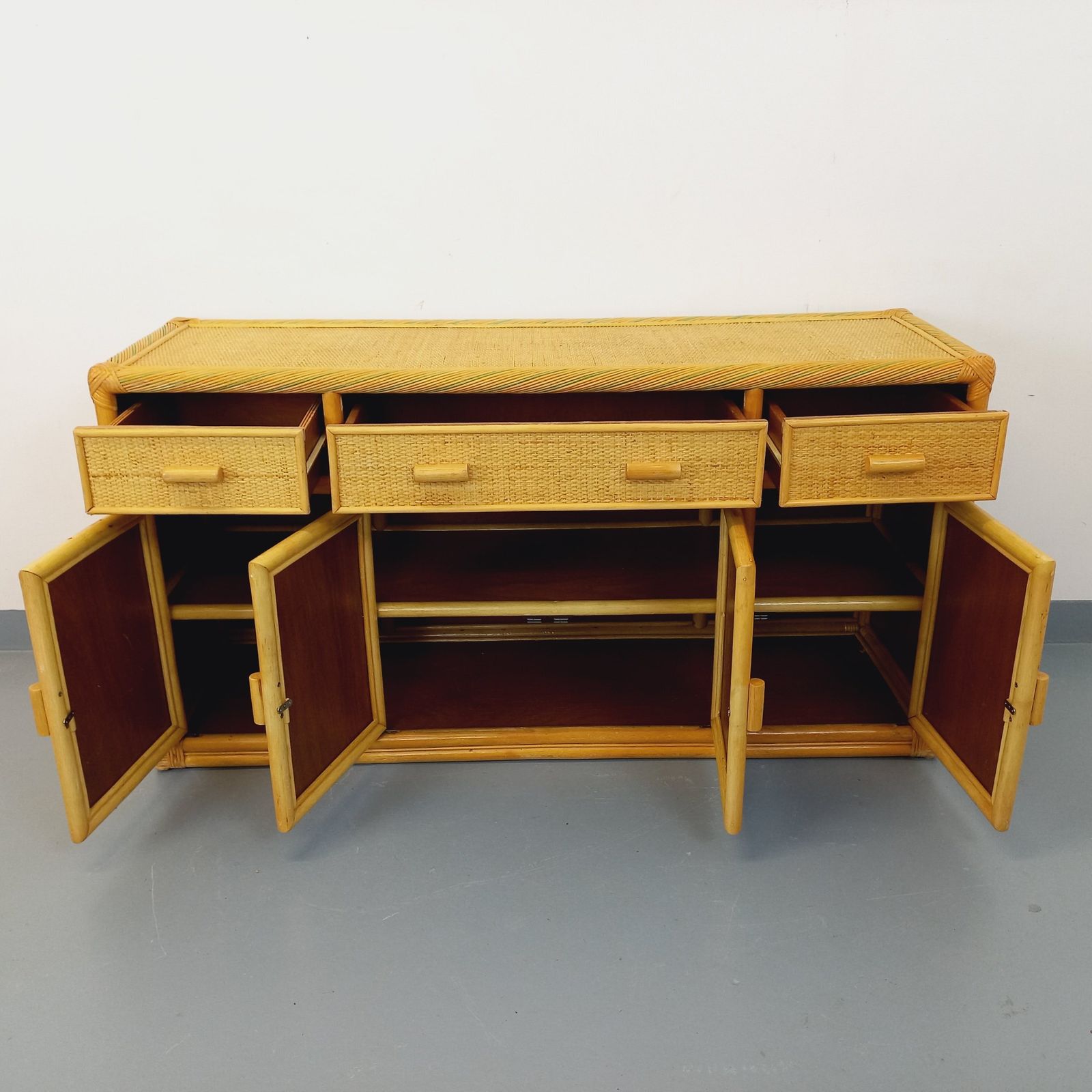 Storage Unit Made Of Rattan And Woven Rattan photo for sale