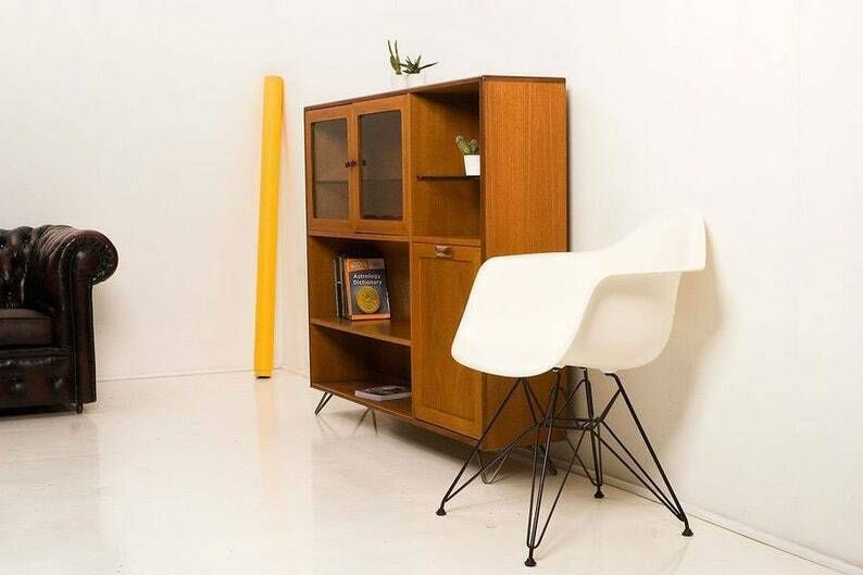 Vintage G Plan Mid Century Retro Teak Glass Display Drinks Cabinet Shelves photo Furniture