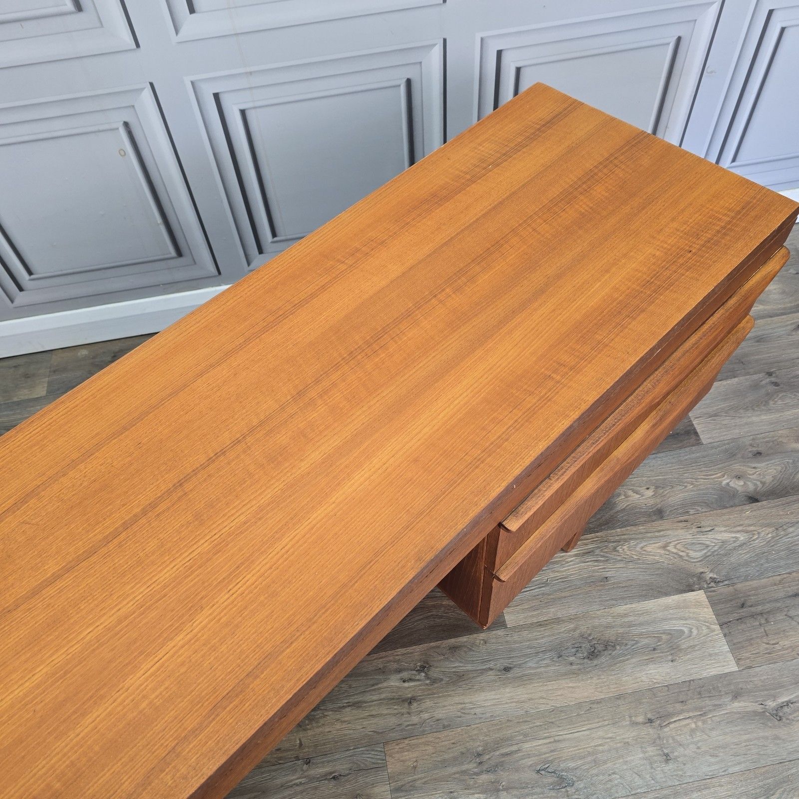 Mid Century Writing Desk Teak Scandinavian Style Dressing Table Vintage Retro photo vintage