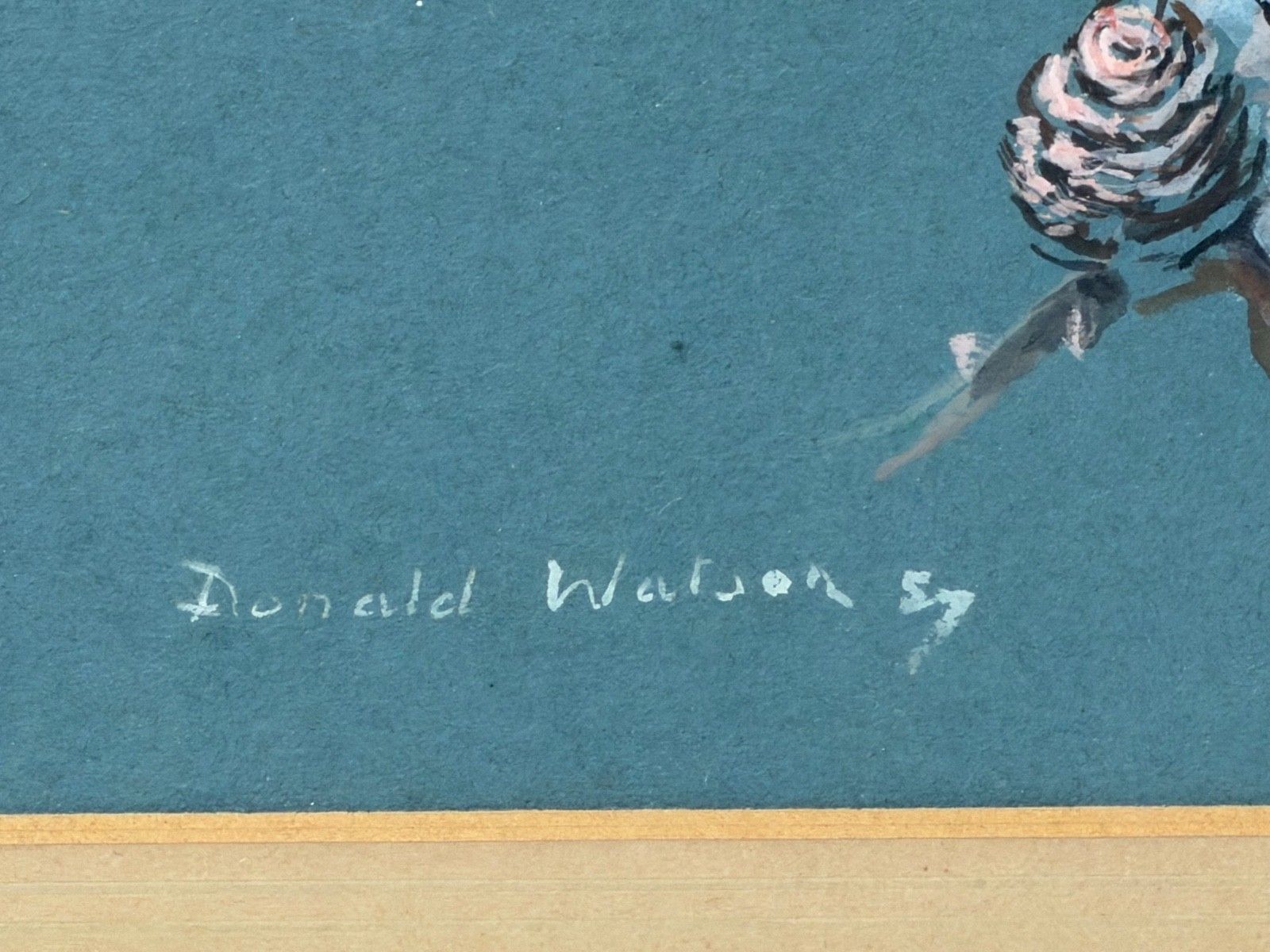 Mid-Century Schilderij Vogelstudie Vlaamse Gaaien Gesigneerd Donald Watson (1918-2005) photo Kunst