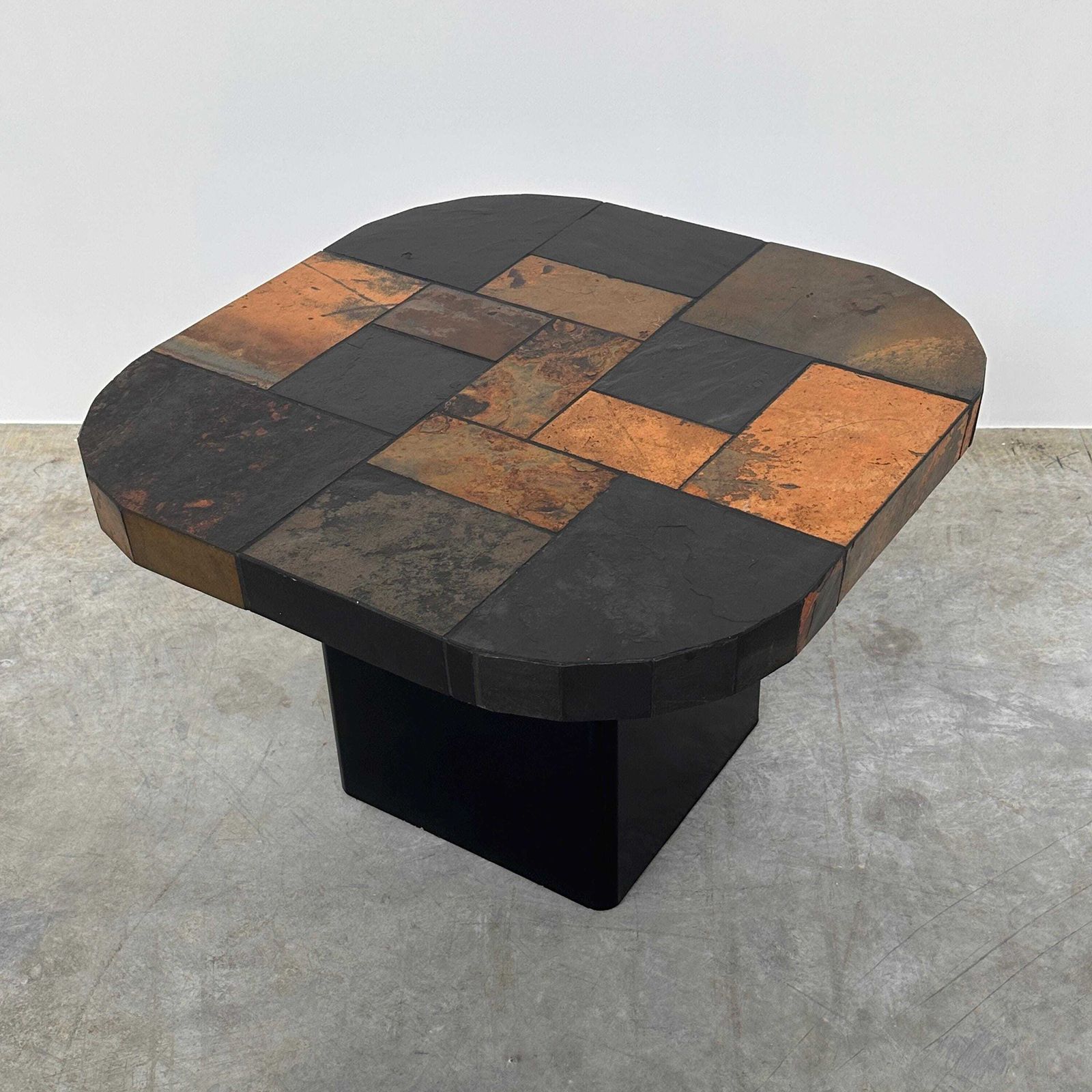 Vintage Mosaic Slate Coffee Table, Stone Tile Coffee Table, Brutalist Cocktail Table, Modernist Side Table, 1970s photo buy
