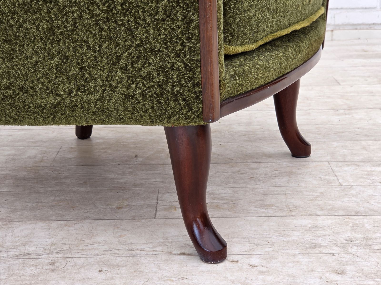 1970s, Norwegian Armchair, Green Furniture Fabric, Teak Wood, photo 950.0